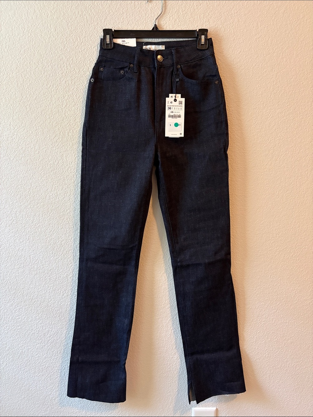 Zara Women’s Split Hem Straight-Leg Jeans